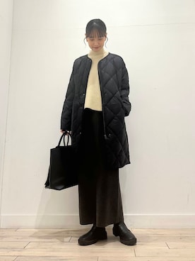 「キルトダウン」｜amiさん（レディース・160cm）の冬コーディネート