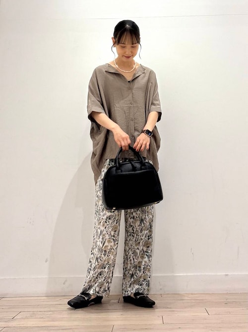 ★新品★DOORS＊『イージーケア/接触冷感』フラワープリントイージーパンツ　S セール】『イージーケア/接触冷感』フラワープリントイージー