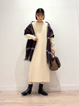 「アイテム（ワンピース）」を使った、amiさん（レディース・160cm）の秋コーディネート