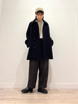 「かぐれ」｜「アイテム（ピーコート）」を使った、amiさん（レディース・160cm）の冬コーディネート