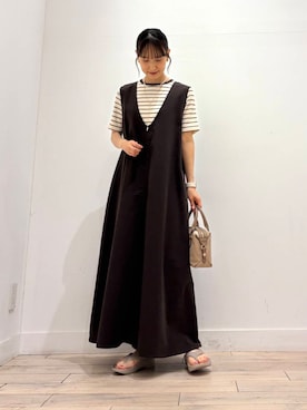 「ストレート×イエベ春」｜「アイテム（ワンピース/ドレス）」を使った、amiさん（レディース・160cm）の夏コーディネート