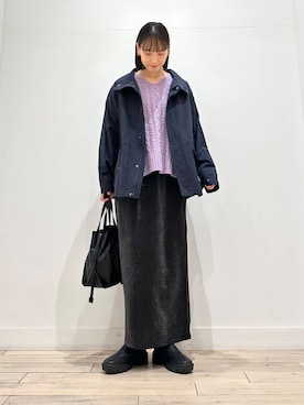 「アイテム（マウンテンパーカー）」を使った、amiさん（レディース・160cm）の秋コーディネート