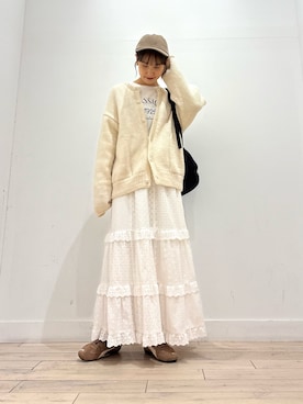 「アイテム（帽子）」を使った、amiさん（レディース・160cm）の秋コーディネート