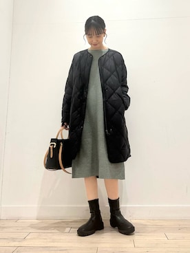 「キルトダウン」｜amiさん（レディース・160cm）の冬コーディネート