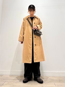 「アイテム（ステンカラーコート）」を使った、amiさん（レディース・160cm）の秋コーディネート