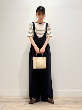 「アイテム（サロペット/オーバーオール、ブルー系）」を使った、amiさん（レディース・160cm）の夏コーディネート