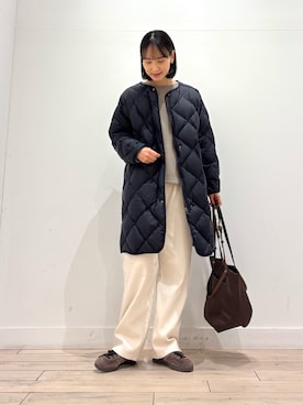 「URBAN RESEARCH DOORS（アーバンリサーチドアーズ）のWフェイスモールコクーンプルオーバー（Tシャツ/カットソー）」を使った、amiさん（レディース・160cm）の冬コーディネート