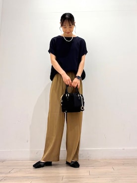 「URBAN RESEARCH DOORS（アーバンリサーチドアーズ）の『UVカット/接触冷感/吸水速乾』ドライタッチリラックスパンツ（その他パンツ）」を使った、amiさん（レディース・160cm）の夏コーディネート
