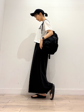 「URBAN RESEARCH DOORS（アーバンリサーチドアーズ）のGOOD ROCK SPEED　NYC BIGTSHIRTS（Tシャツ/カットソー、ホワイト系）」を使った、amiさん（レディース・160cm）の夏コーディネート