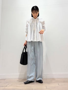 「ブラウス」｜「アイテム（その他アウター）」を使った、amiさん（レディース・160cm）の春コーディネート