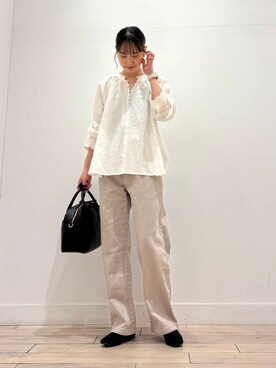 「ストレート×イエベ春」｜「アイテム（ダウンジャケット/コート）」を使った、amiさん（レディース・160cm）の冬コーディネート