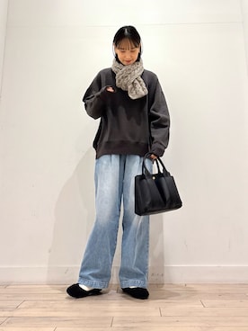 「アイテム（デニムパンツ）」を使った、amiさん（レディース・160cm・30代）の冬コーディネート