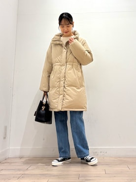 「URBAN RESEARCH DOORS（アーバンリサーチドアーズ）のWフェイスモールコクーンプルオーバー（Tシャツ/カットソー）」を使った、amiさん（レディース・160cm）の冬コーディネート