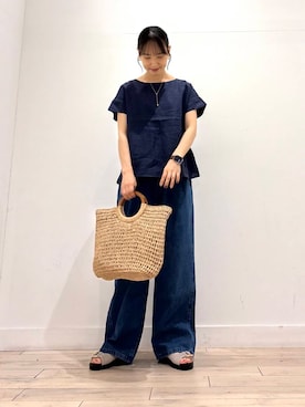 「ストレート×イエベ春」｜「アイテム（アクセサリー）」を使った、amiさん（レディース・160cm）の夏コーディネート