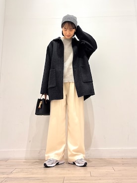 「アイテム（ニットキャップ/ビーニー）」を使った、amiさん（レディース・160cm・30代）の秋コーディネート