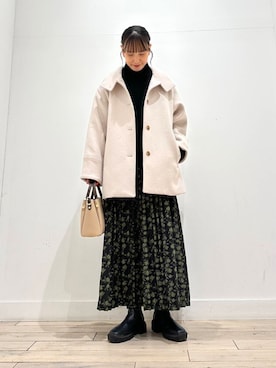 「URBAN RESEARCH DOORS（アーバンリサーチドアーズ）のタートルネックニット（ニット/セーター）」を使った、amiさん（レディース・160cm）の冬コーディネート