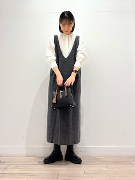 「アイテム（ワンピース/ドレス）」を使った、amiさん（レディース・160cm・30代）の冬コーディネート