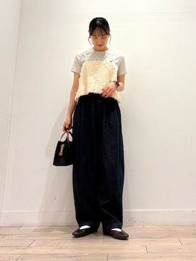 「キャミソール」｜amiさん（レディース・160cm・30代）の秋コーディネート