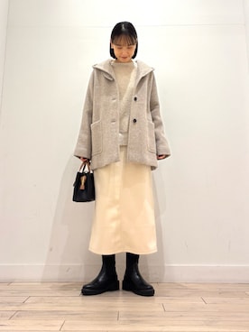 「アーバンリサーチ」｜「アイテム（その他アウター）」を使った、amiさん（レディース・160cm）の冬コーディネート
