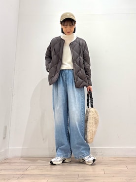 「アイテム（ダウンジャケット/コート）」を使った、amiさん（レディース・160cm）の秋コーディネート