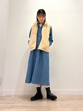 「アイテム（イヤリング）」を使った、amiさん（レディース・160cm）の秋コーディネート