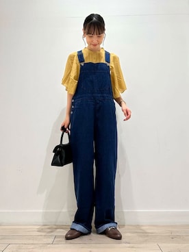 「アイテム（サロペット/オーバーオール、ブルー系）」を使った、amiさん（レディース・160cm）の夏コーディネート