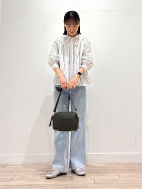 「ブラウス」｜「アイテム（その他アウター）」を使った、amiさん（レディース・160cm）の春コーディネート