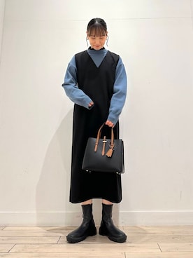 「アイテム（ダウンジャケット/コート）」を使った、amiさん（レディース・160cm）の冬コーディネート