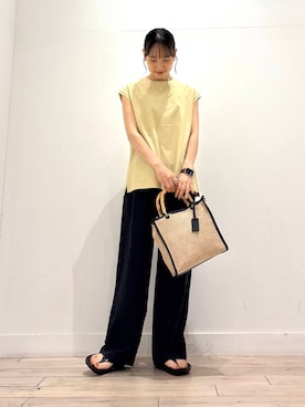 「アイテム（イヤリング、ゴールド系）」を使った、amiさん（レディース・160cm）の夏コーディネート