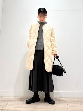 「キルトダウン」｜amiさん（レディース・160cm）の冬コーディネート