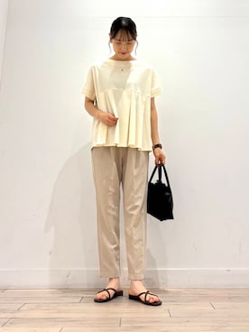 「きれいめ派カットソー」｜amiさん（レディース・160cm）の夏コーディネート