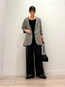 「URBAN RESEARCH DOORS（アーバンリサーチドアーズ）のカラミニュアンスジャケット（その他アウター、グレー系）」を使った、amiさん（レディース・160cm）の秋コーディネート