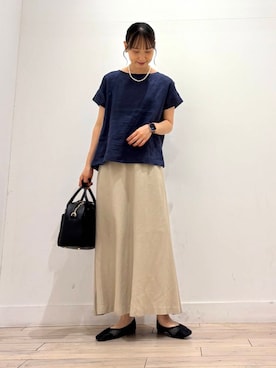 「アイテム（ボストンバッグ）」を使った、amiさん（レディース・160cm）の夏コーディネート