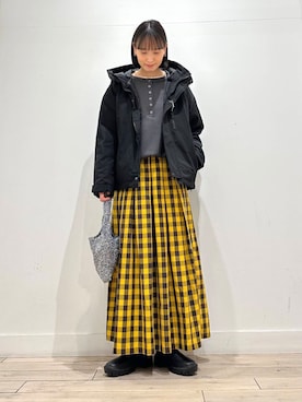 「冬の差し色コーデ」｜amiさん（レディース・160cm）の冬コーディネート