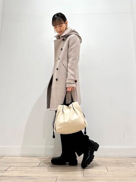 「URBAN RESEARCH DOORS（アーバンリサーチドアーズ）のタートルネックニット（ニット/セーター）」を使った、amiさん（レディース・160cm）の冬コーディネート