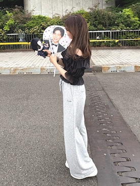 「アイテム（スウェットパンツ）」を使った、ハツネさん（レディース・159cm）の夏コーディネート