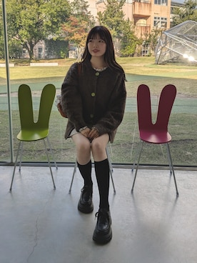 「Samansa Mos2 blue（サマンサモスモスブルー）のアイテム」を使った、ハツネさん（レディース・159cm）の秋コーディネート