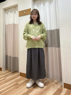 「Samansa Mos2 blue（サマンサモスモスブルー）のアイテム（トップス）」を使った、ハツネさん（レディース・159cm・20代）の秋コーディネート