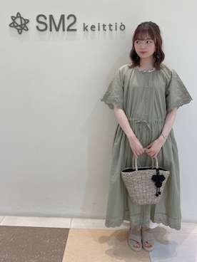 「スカラップ」｜「アイテム（サンダル）」を使った、ハツネさん（レディース・158cm）の夏コーディネート
