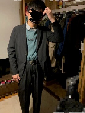 「CIAOPANIC TYPY（チャオパニックティピー）のアイテム（スラックス）」を使った、ヒルネムさん（メンズ・172cm）の冬コーディネート