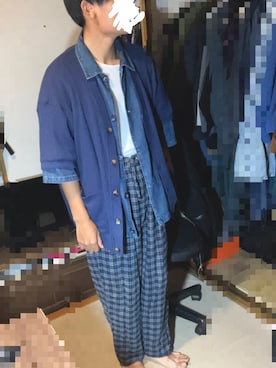 「CIAOPANIC TYPY（チャオパニックティピー）のアイテム（その他アウター）」を使った、ヒルネムさん（メンズ・172cm）の夏コーディネート