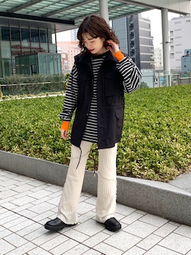 「メンズライクコーデ」｜「アイテム（ブーツ）」を使った、okapiiiさん（レディース・153cm）の冬コーディネート
