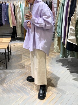 「WHIMSIC（ウィムジック）のアイテム（その他アウター）」を使った、okapiiiさん（レディース・153cm）の春コーディネート
