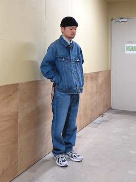 「Lee（リー）のアイテム（パンツ）」を使った、草彅さん（メンズ・165cm）の春コーディネート