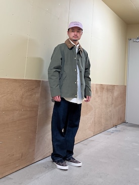 「Lee（リー）のアイテム（パンツ）」を使った、草彅さん（メンズ・165cm）の春コーディネート