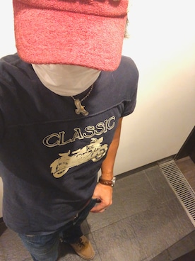 「STEVENSON OVERALL CO.（スティーブンソンオーバーオール）のアイテム（デニムパンツ）」を使った、akumanoko1018さん（メンズ・179cm）の秋コーディネート