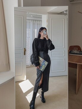 「long skirt」｜maybinsさん（レディース・163cm）の秋コーディネート