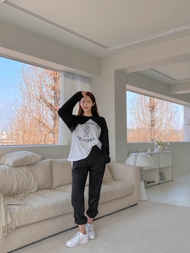 「ウエストゴム」｜「アイテム（その他）」を使った、maybinsさん（レディース・163cm）の春コーディネート