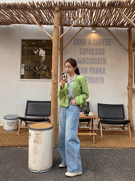 「デイリーカジュアル」｜「アイテム（ノーカラージャケット）」を使った、maybinsさん（レディース・163cm）の春コーディネート