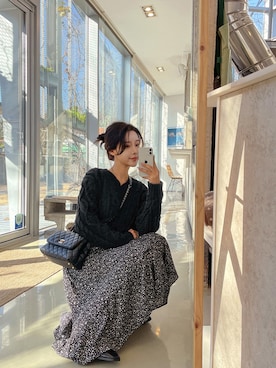 「skirt」｜「アイテム（ジャケット/アウター）」を使った、maybinsさん（レディース・163cm）の冬コーディネート